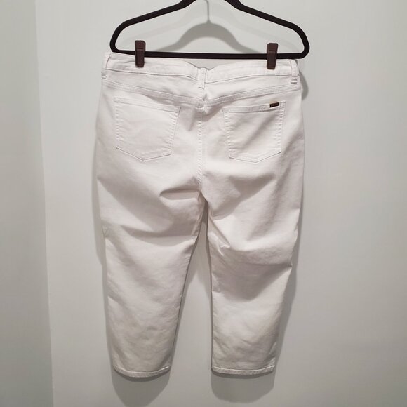 Jennifer Lopez White Cotton Spandex Blend Capri 5 Pocket Style Jeans   16P - Picture 3 of 10